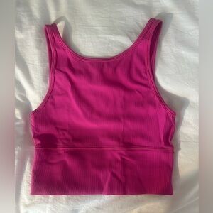 Pink Ribbed Tank Top